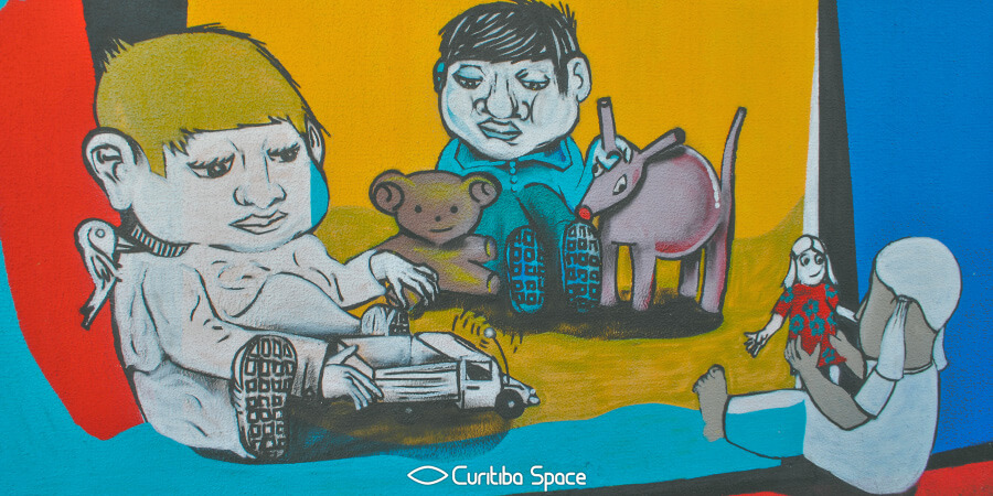 Arte no muro do Hospital Pequeno Príncipe - Arte Urbana em Curitiba - Curitiba Space